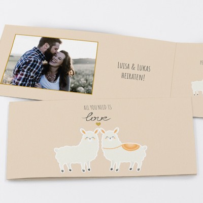 Alpaka Hochzeitseinladung
