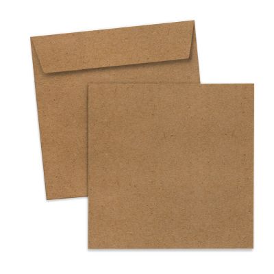 Busta per biglietto quadrato carta Kraft, 150 x 150 mm Busta